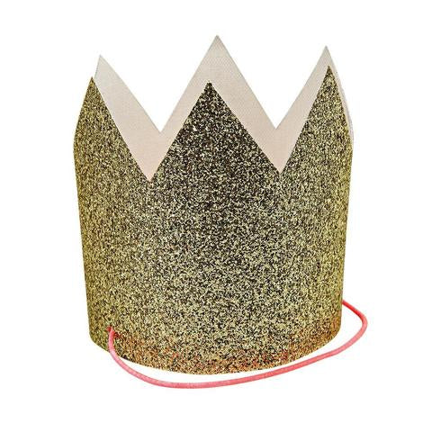 Mini gold glittered crowns - Meri Meri