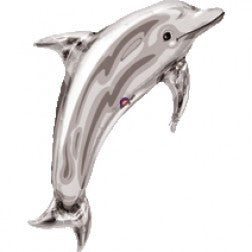 Supershape foil balloon - Silver dolphin