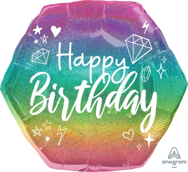Supershape foil balloon - Sparkle birthday