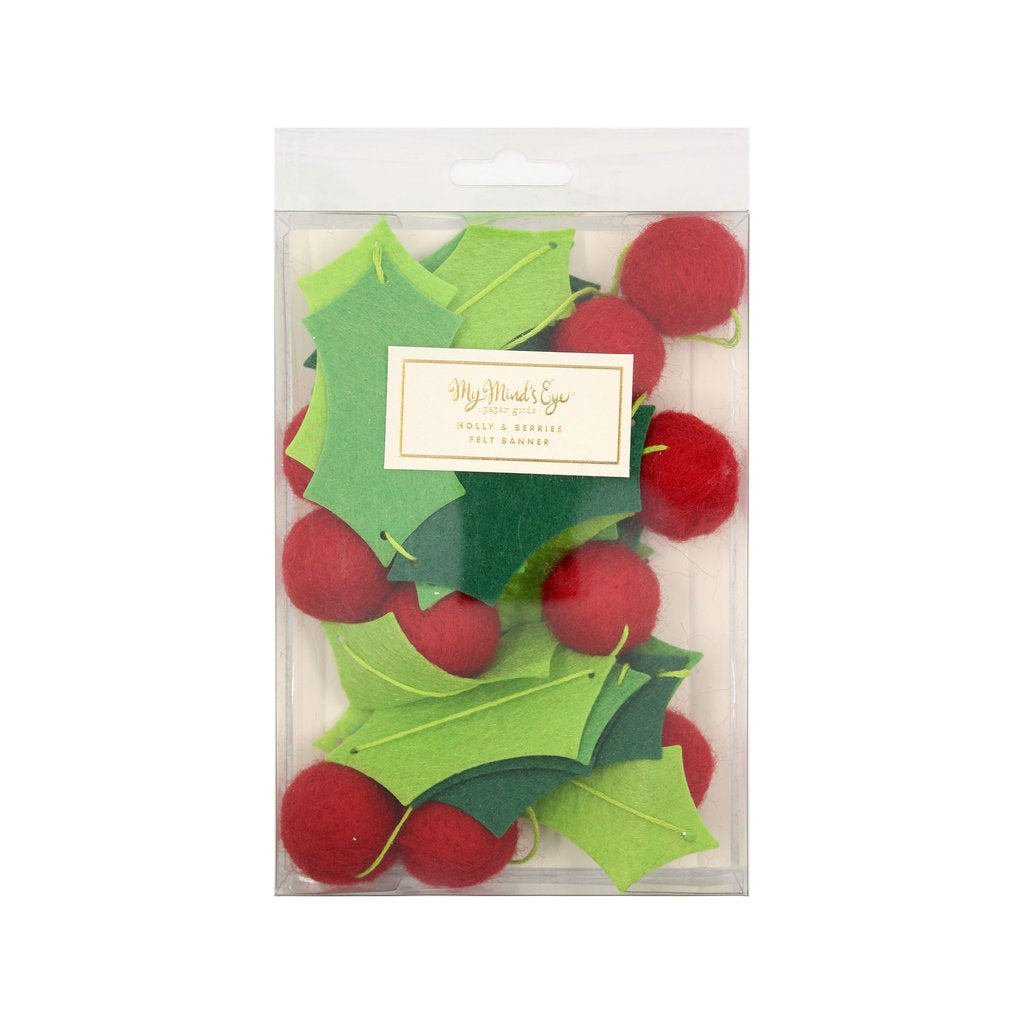 *HALF PRICE* Holly and berries felt banner