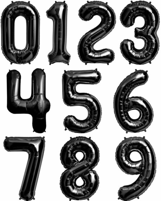 Supershape foil balloon - Black giant numbers 0-9