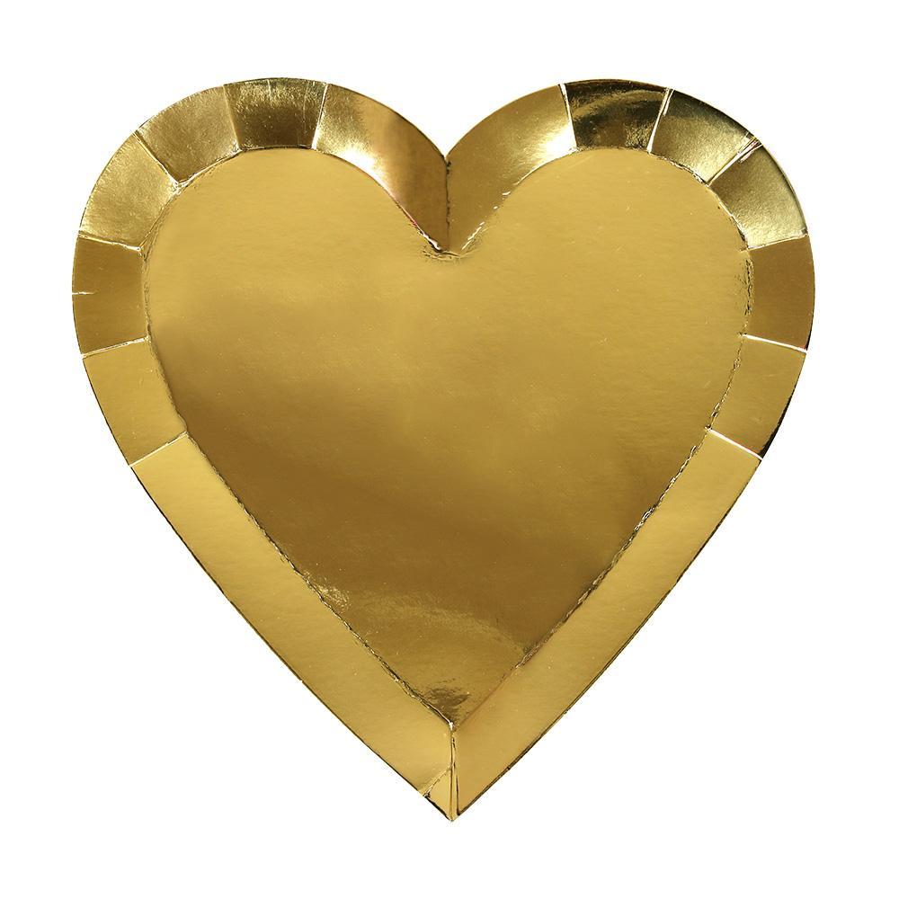 Gold heart plates large - Meri Meri