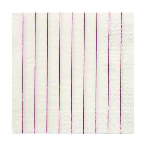 Metallic pink striped napkins - Meri Meri