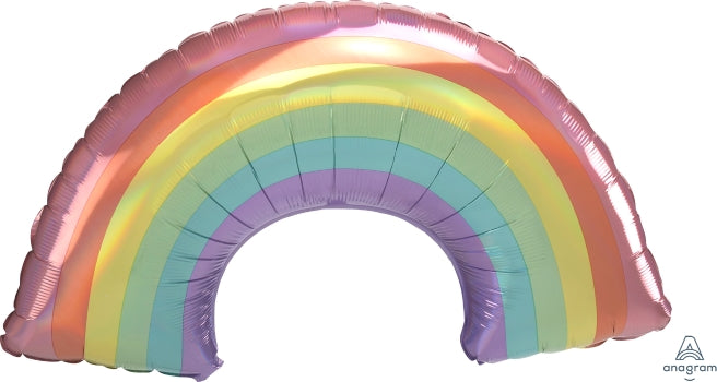 Supershape foil balloon - Iridescent pastel rainbow