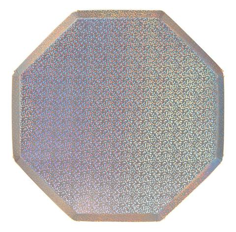 Silver sparkly dinner plates - Meri Meri