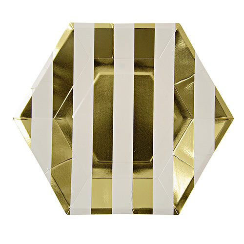 Gold stripe plates - Meri Meri