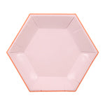 pastel pink hexagonal small plates