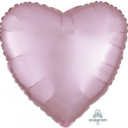 Satin luxe heart - pastel pink