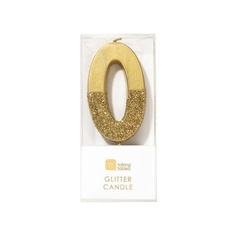 Gold glitter number candles
