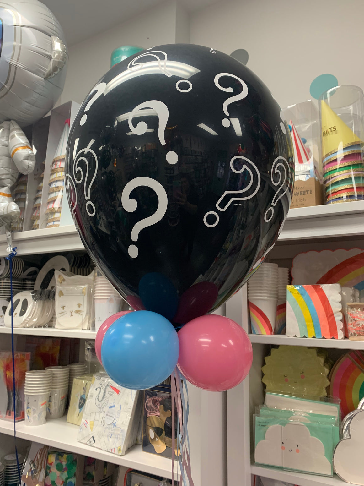 Gender reveal - helium inflated mid sized balloon