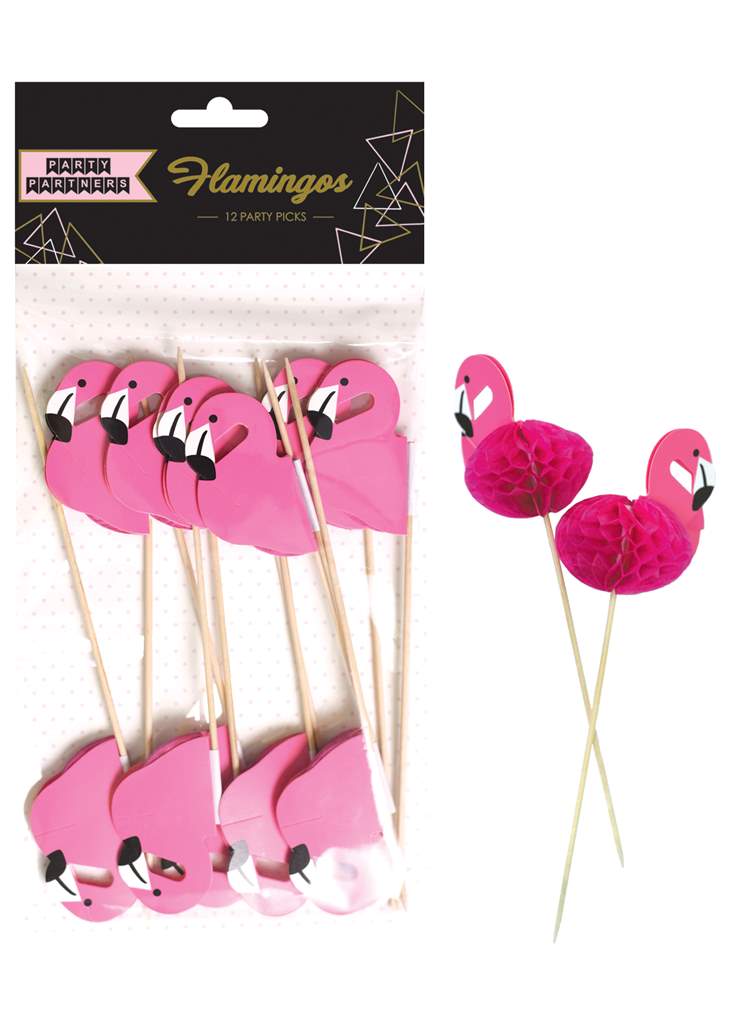 Honeycomb flamingo picks