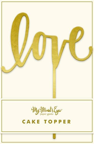 Love gold cake topper