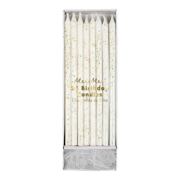 Gold glitter candles - Meri Meri