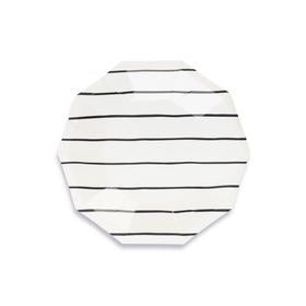 Frenchie striped small plates - Ink
