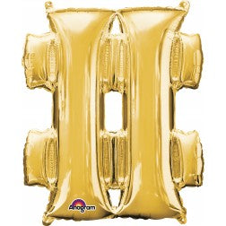 Supershape foil balloon - Gold hashtag #