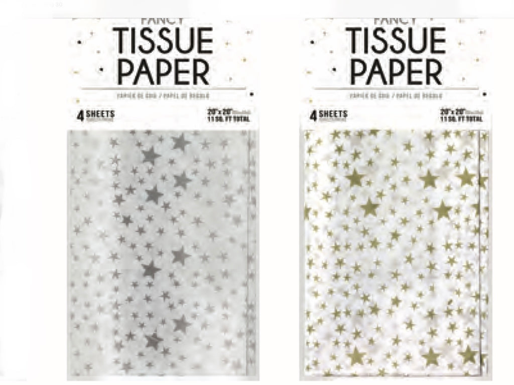 *HALF PRICE* Tissue paper - silver or gold stars