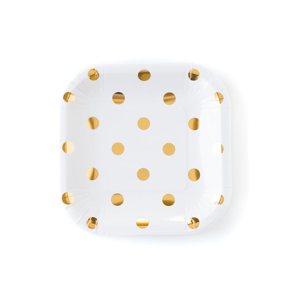 Cream with gold dot small plates