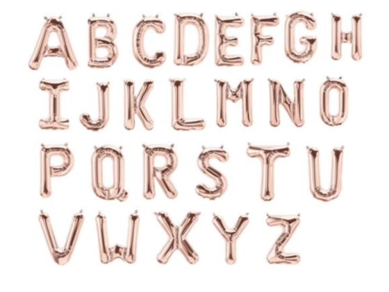 16 inch rose gold air fill letters - DOES NOT TAKE HELIUM