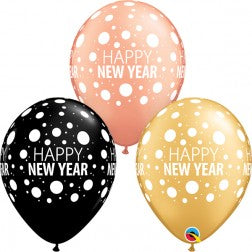 Helium inflated 11” balloon - Happy new year