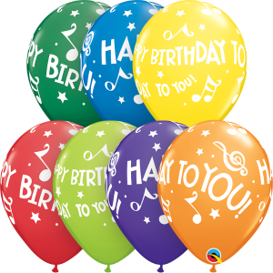 11” balloon - birthday music notes