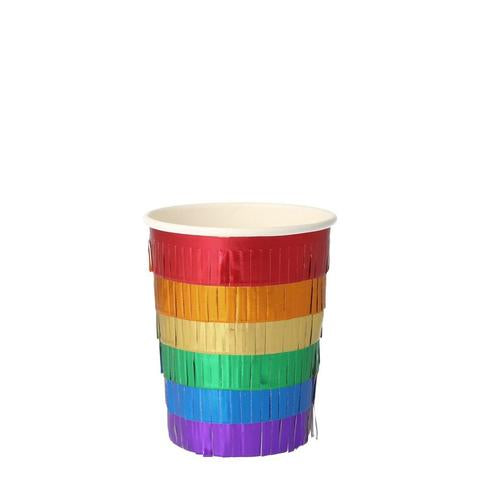 Rainbow fringe party cups - Meri Meri