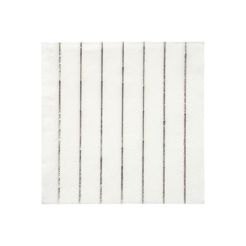 Silver stripe small napkins - Meri Meri