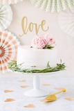 Love gold cake topper