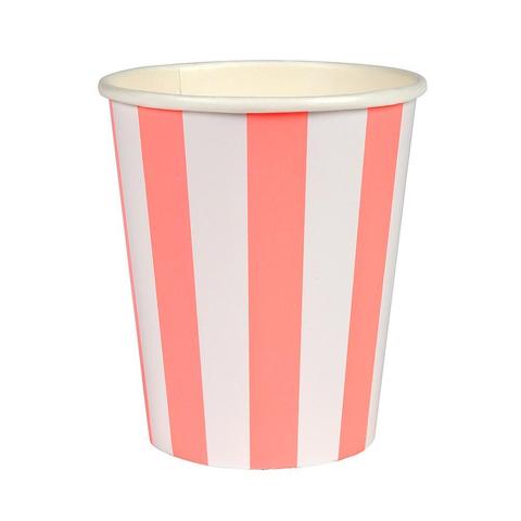 Coral striped cups - Meri Meri