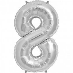 Supershape foil balloon - Silver giant numbers 0-9