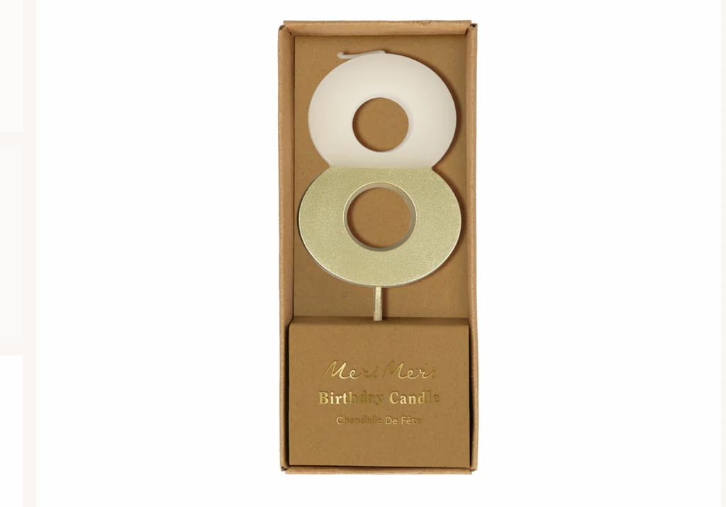 Gold dipped number candles 0-9 - Meri Meri