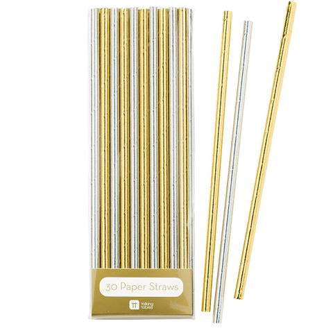 Gold and silver metallic straws