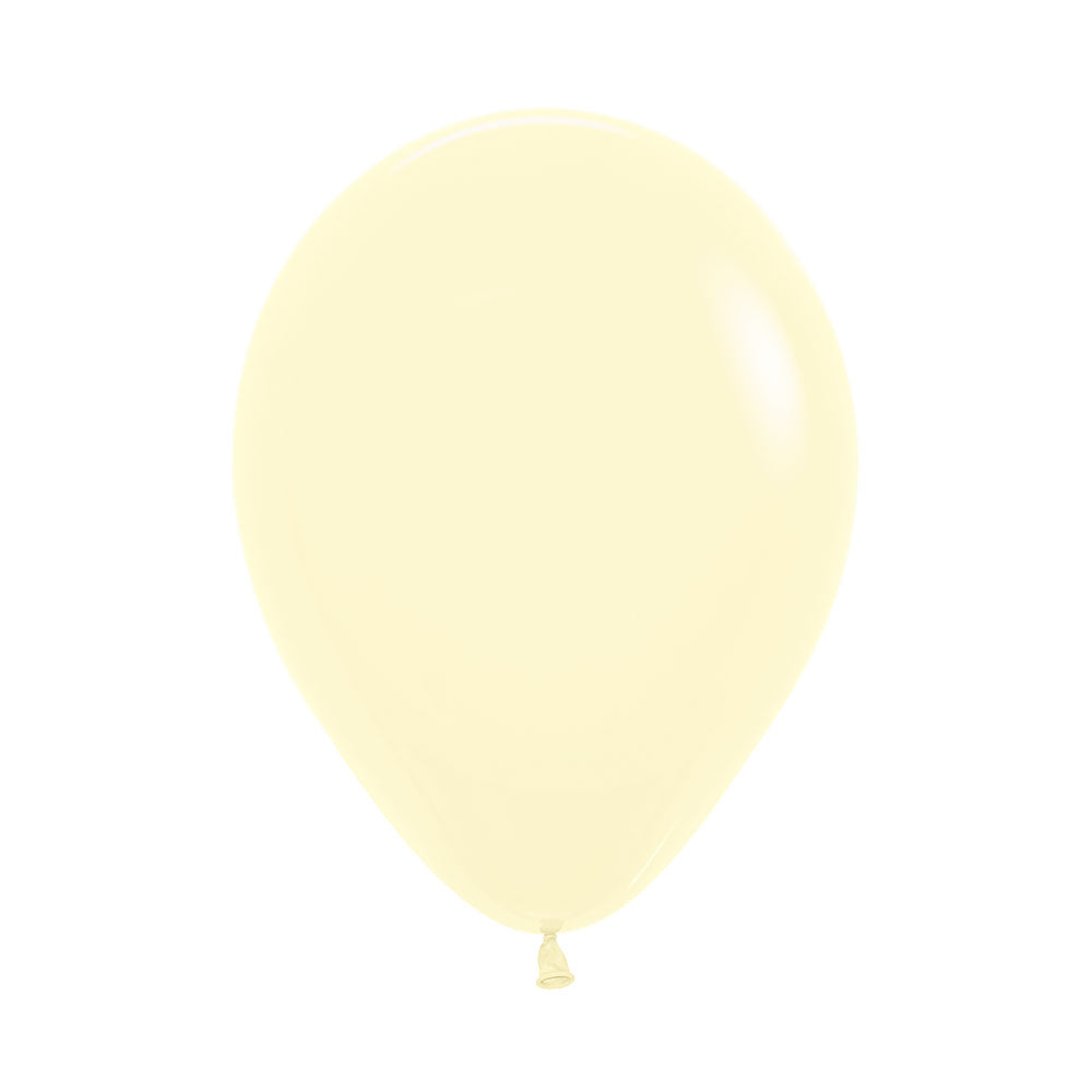 Helium inflated 11” balloon - matte pastel yellow
