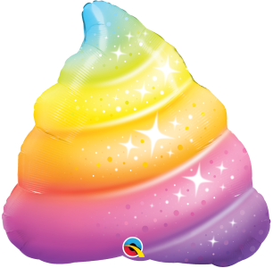 Supershape foil balloon - Rainbow poop sparkles