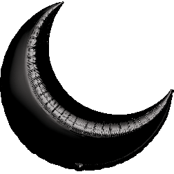 Supershape foil balloon 35 inch - black crescent moon