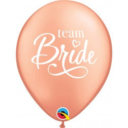 Helium inflated 11” balloon - Team bride - rose gold