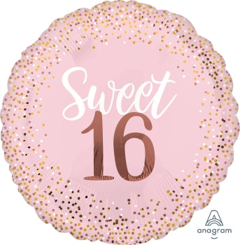 Supershape foil balloon - Sweet sixteen blush