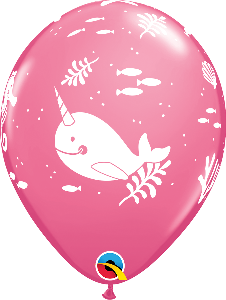 Helium inflated 11” latex balloon - Fun under the sea