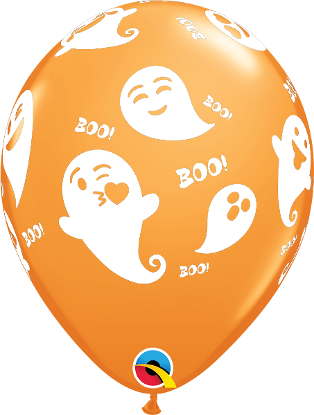 Helium inflated 11” balloon - emoticon ghosts
