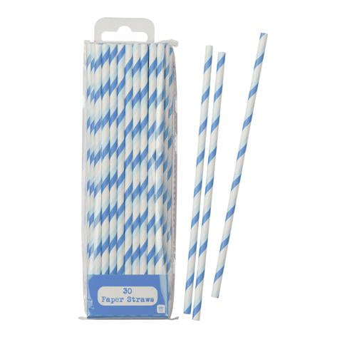 *SALE* Blue chevron straws