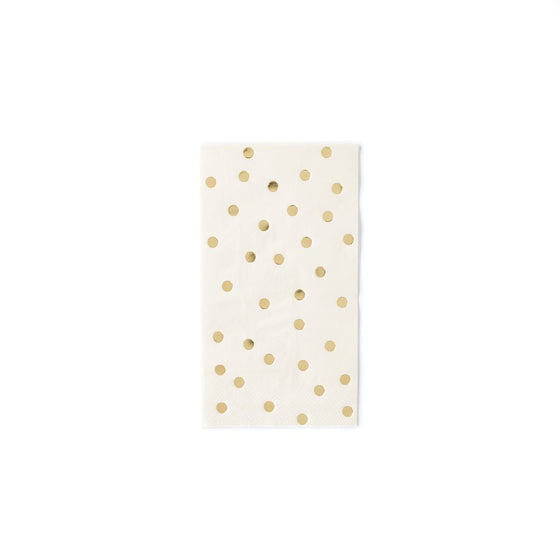 cream with gold dot large napkins