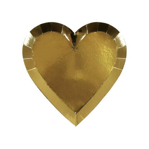 Gold heart shaped plates (small) - Meri Meri