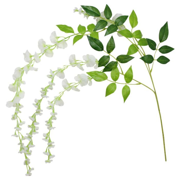 White artificial wisteria vines