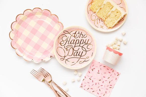 Cake by Courtney- pink buffalo scalloped plates