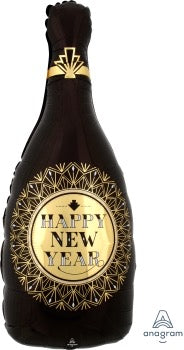 Supershape foil balloon - roaring twenties champagne bottle