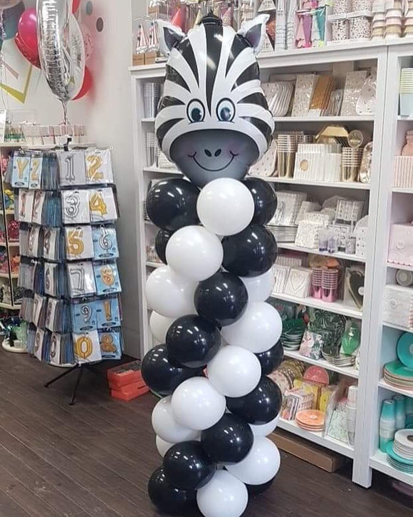 Zebra balloon pillar