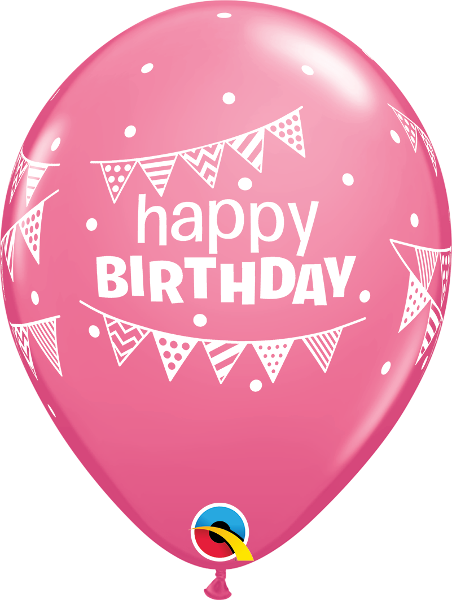 11” Balloon - Birthday pennants & dots