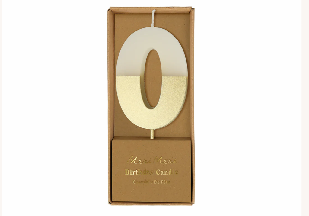 Gold dipped number candles 0-9 - Meri Meri