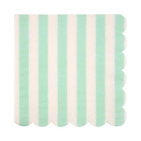 Large mint striped napkins - Meri Meri