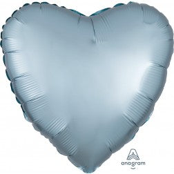 Satin luxe heart - pastel blue