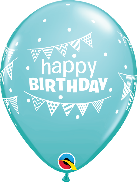 11” Balloon - Birthday pennants & dots